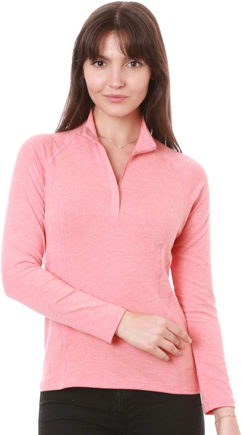 Nozone Umbria Sun Shirt, Long Sleeved Quarter Zip Polo for Women, UPF 50+