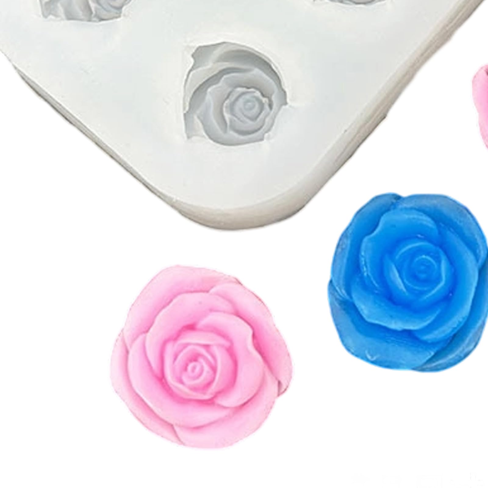 Stampo in silicone per rose per uso alimentare per sapone cioccolato, creazione candele, artigianato, strumento decorazione riutilizzabile, stampo per fiori in silicone, per la produzione