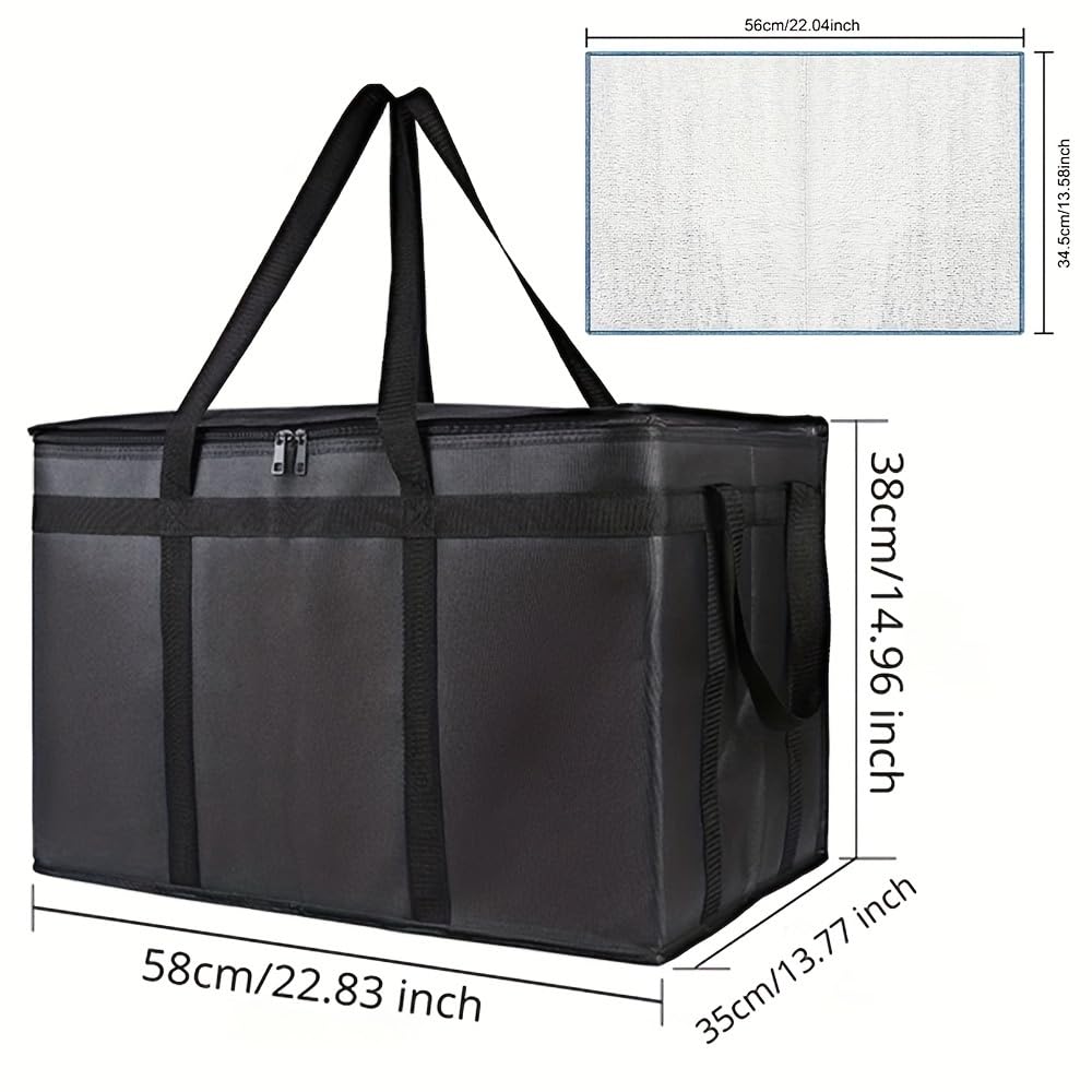 Bolsa isotérmica, Bolsa térmica Reutilizable Grande XXXL con Base rígida extraíble y Aislamiento de 3 Capas for Pizza