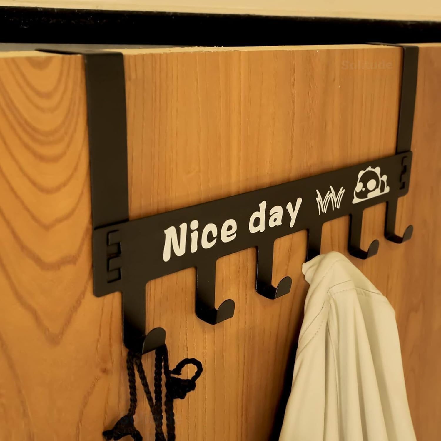 ARJ Solitude Heavy Duty Carbon Metal Over Door Hanger for Clothes, Drill Free Door Hanging Hooks for Bathroom, Bedroom, Kitchen | Scarf, Coat, Towel Holder (Black)-picture-18