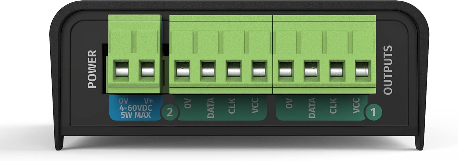 Enttec OCTO Mk2 power and SPI-TTL data output terminals