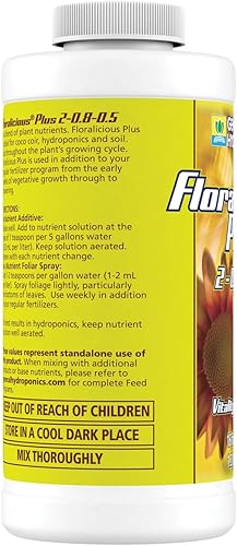 Miniatura 3 de General Hydroponics Floralicious Plus, Vitality Plant Food, 2-0.8-0.5, 16.oz.