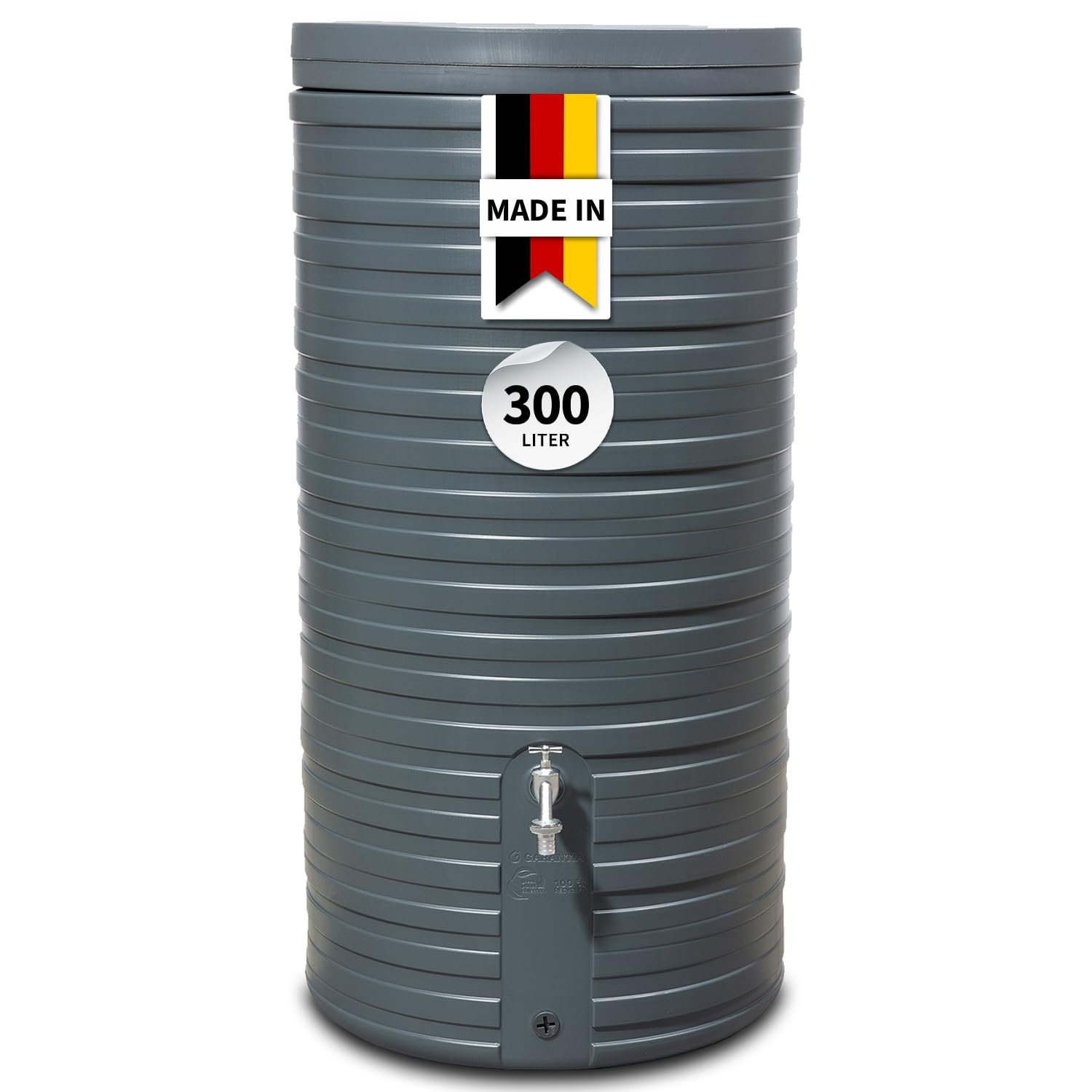 GARANTIA Nordic Regentonne 300 Liter Graphite Grey inkl. Deckel Regentonne