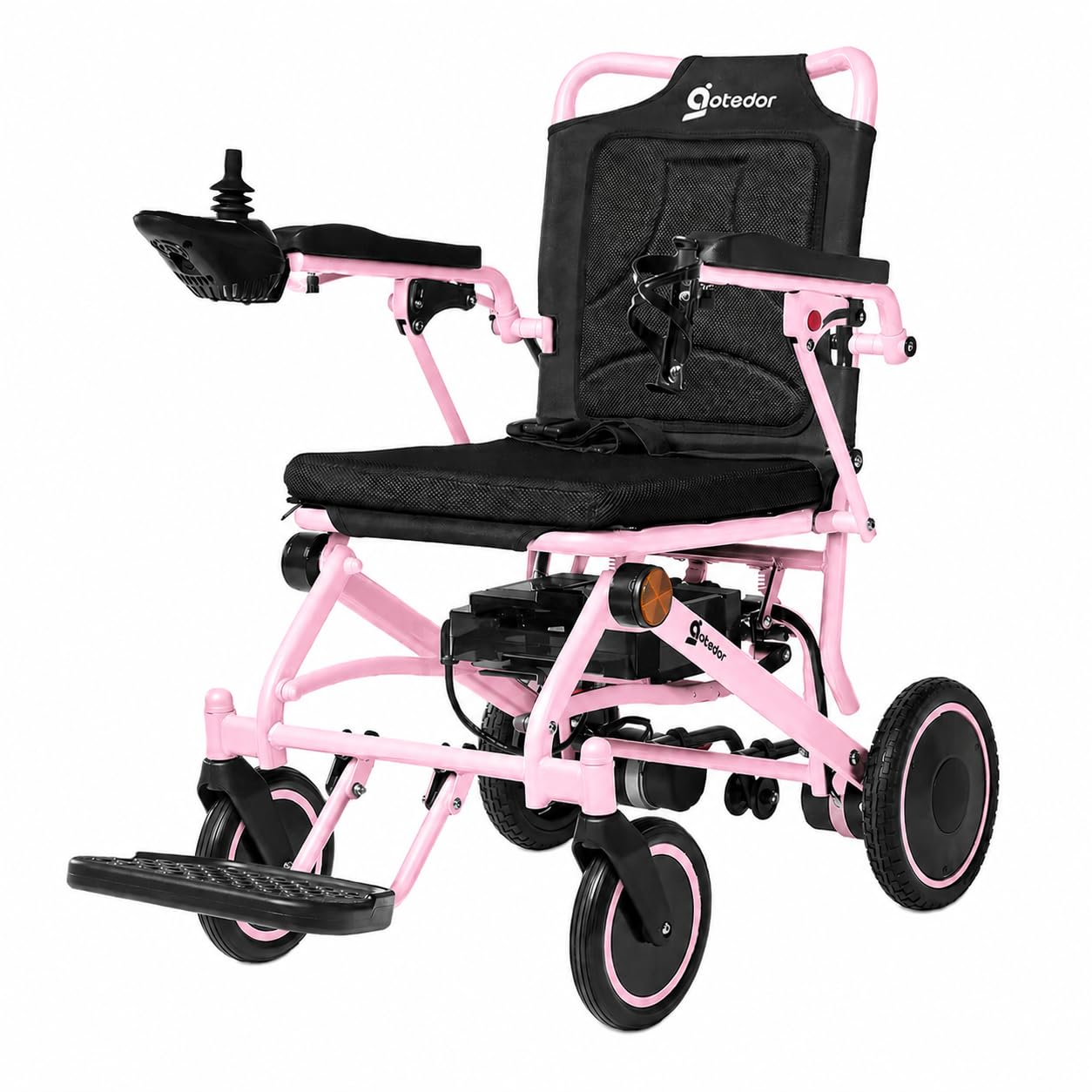 Aotedor Foldable Mobility Scooter for Seniors &amp; Adults, 300 lbs Capacity, 15 Miles Range, 4-Wheel All-Terrain, Portable, NFC Keyless Unlock, Removable Basket