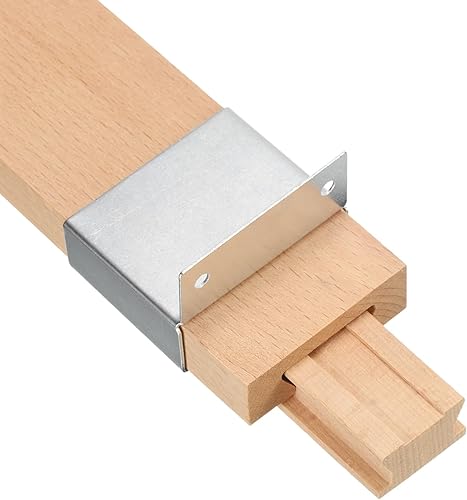 Miniatura 7 de uxcell 4 guías de madera para cajones con soporte deslizante de metal, guía central de madera clásica, kit de repuesto de rieles inferiores de
