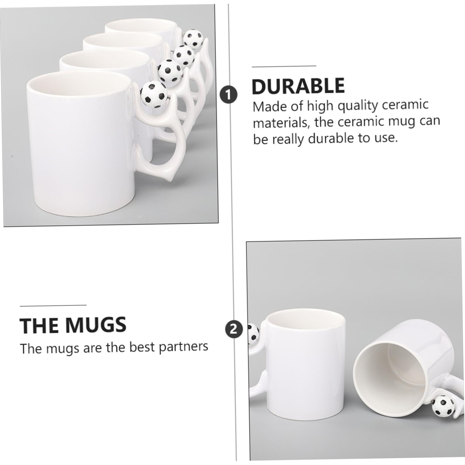 ABOOFAN 2 Set Coppa Di Calcio Tazze Doppio Tazzine Caffe Bicchieri Caffe Coffret Mug Tazza Da Latte Bicchierini Da Caffe Tazza Da Tazza Boccale Di Latte Tazza Di Caffè Ceramica 2 Pezzi * 2