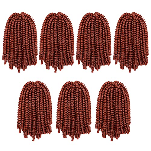 7 Packs Spring Twist Braiding Hair, 8Inch Ginger 350#