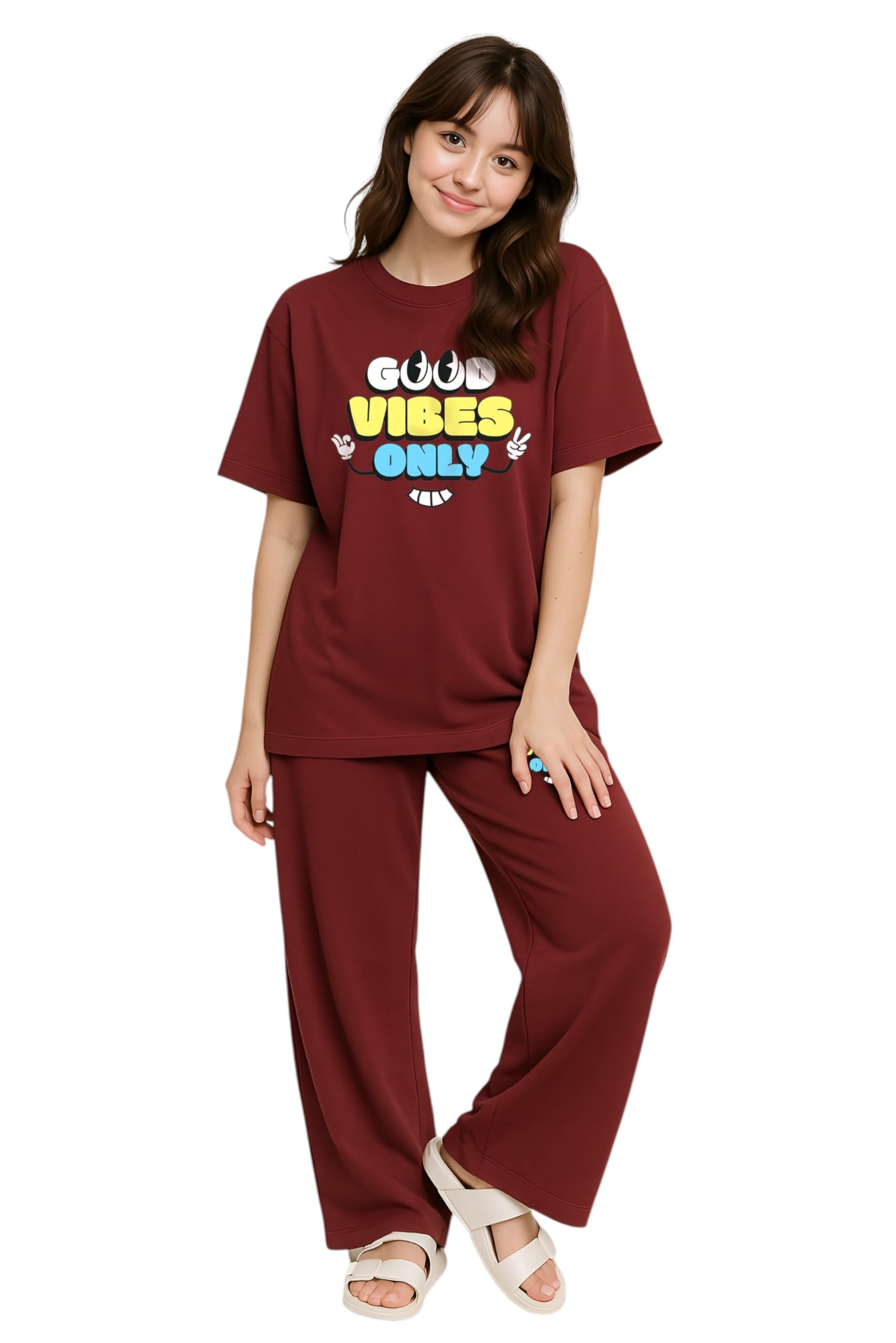 my swag Stylish Women's Nightwear Set – Graphic T-Shirt & Comfy Lower | Soft Fabric Sleepwear & Co-ord Set-picture-34