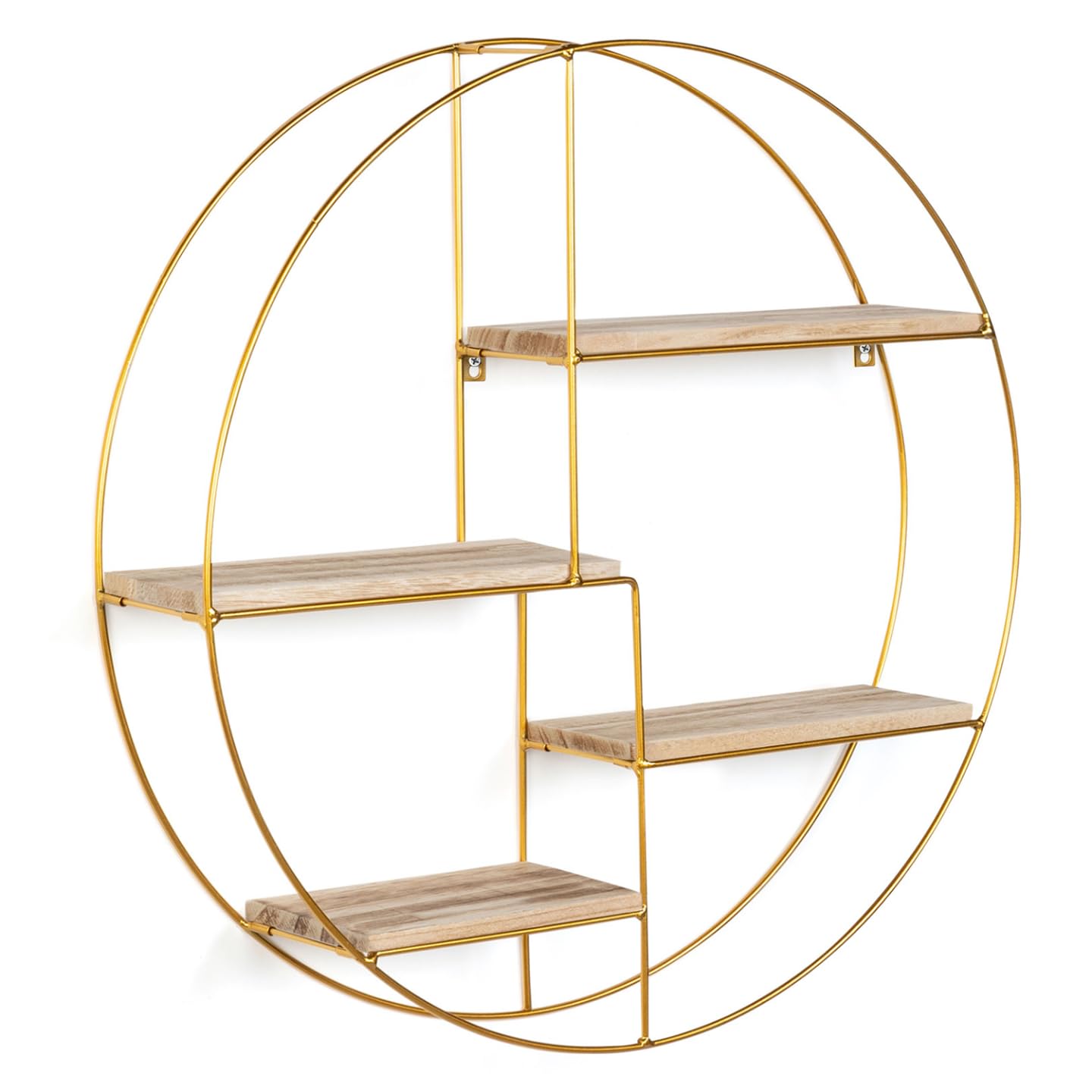 Ronde metalen wandplank met 4 planken in industriële stijl - 10 cm Ronde metalen wandplank met 4 planken in industriële stijl - 10 cm