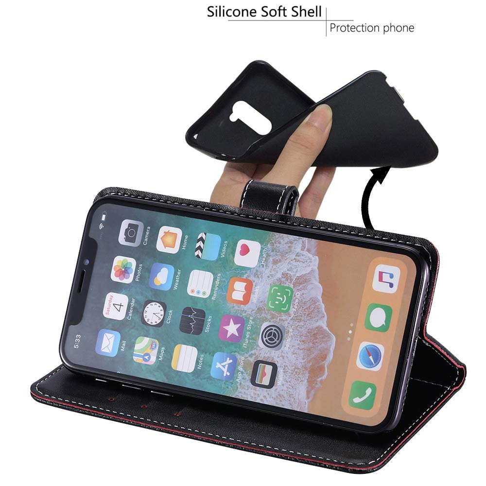 YLYT Flip Nero Forte Fibbia Magnetica in Pelle Portafoglio Caso Custodia per VMobile XS PRO 5.85 inch Case Shell Cover