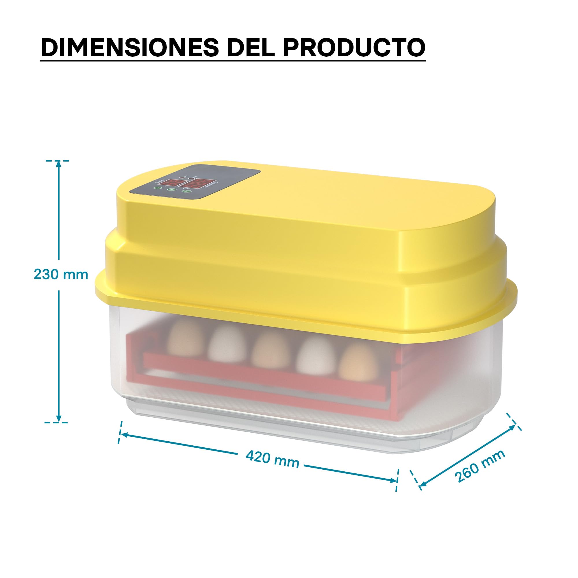 Incubadora automática capacidad para 15 huevos, Incubación Cría Aves de corral Pollos Patos Granja