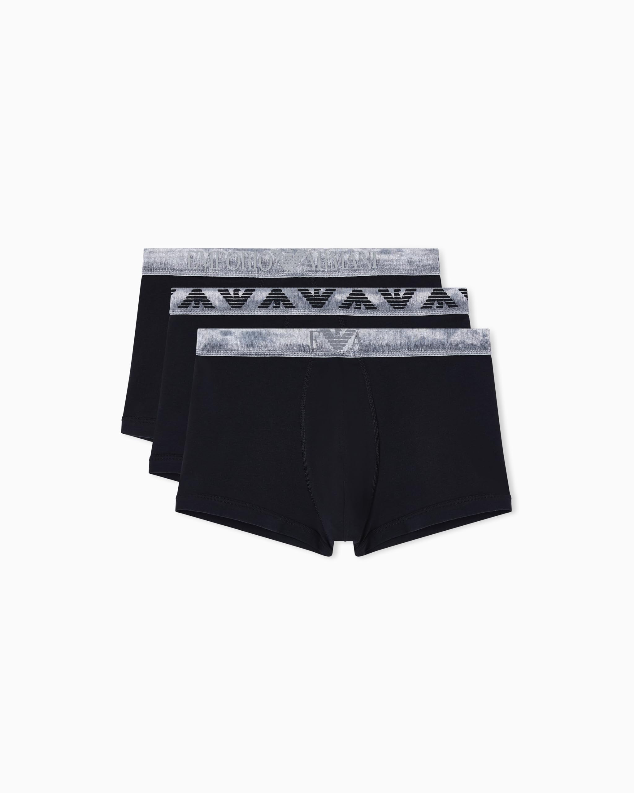 Emporio Armani Men's Bold Monogram 3-Pack Trunk Black XXL