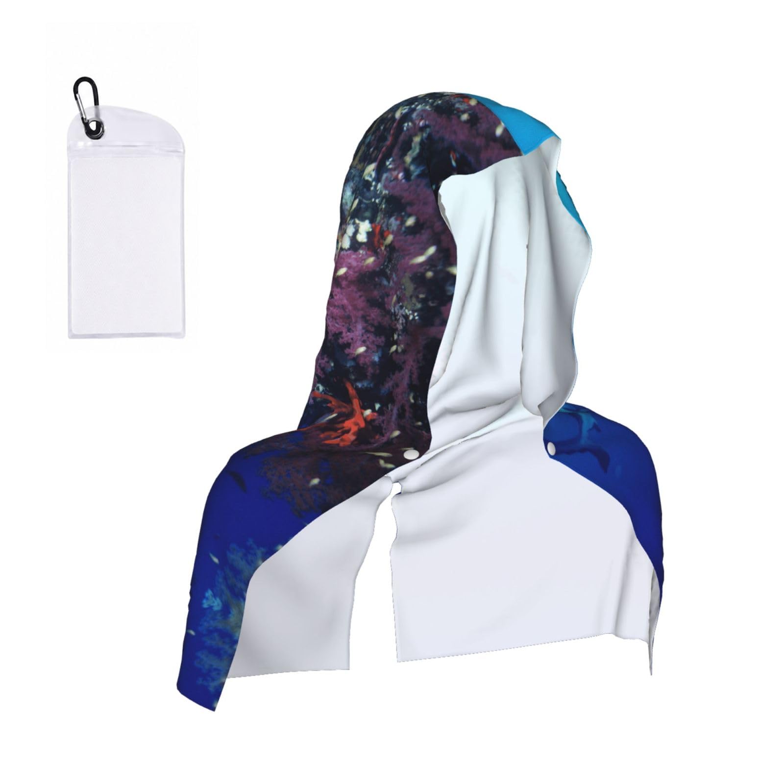 ESNAIUVCD Coral Print Multifunctional Cooling Hoodie Bandana Portable Sweat Absorbing Design For Beach Workouts Exercise Heat Relief Accessories