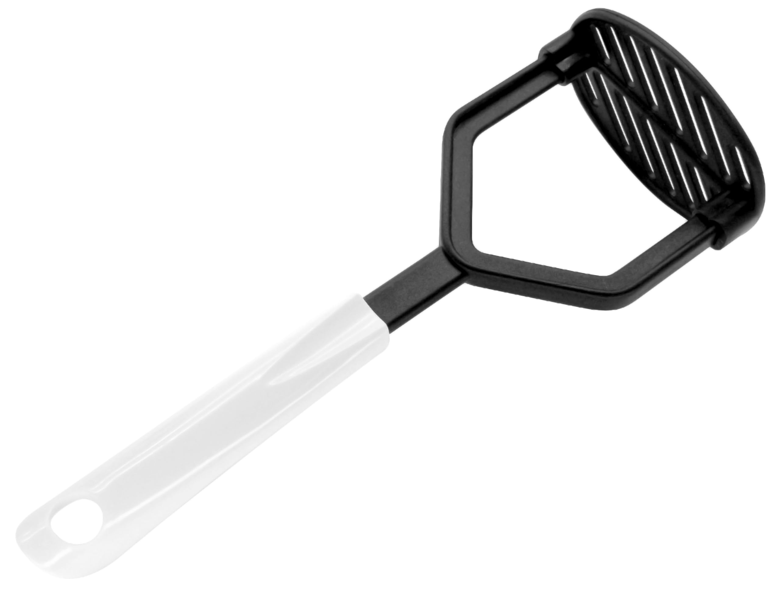 Fackelmann ARCADALINA Masher, Food & Vegetable Ricer, Food Crusher for Mashed Potatoes, Jam, Vegetables or Fruit, Anti-Scratch, Non-Stick, Heat-Resistant, Dishwasher Safe, Black & White, 29x9.8x8.8cm