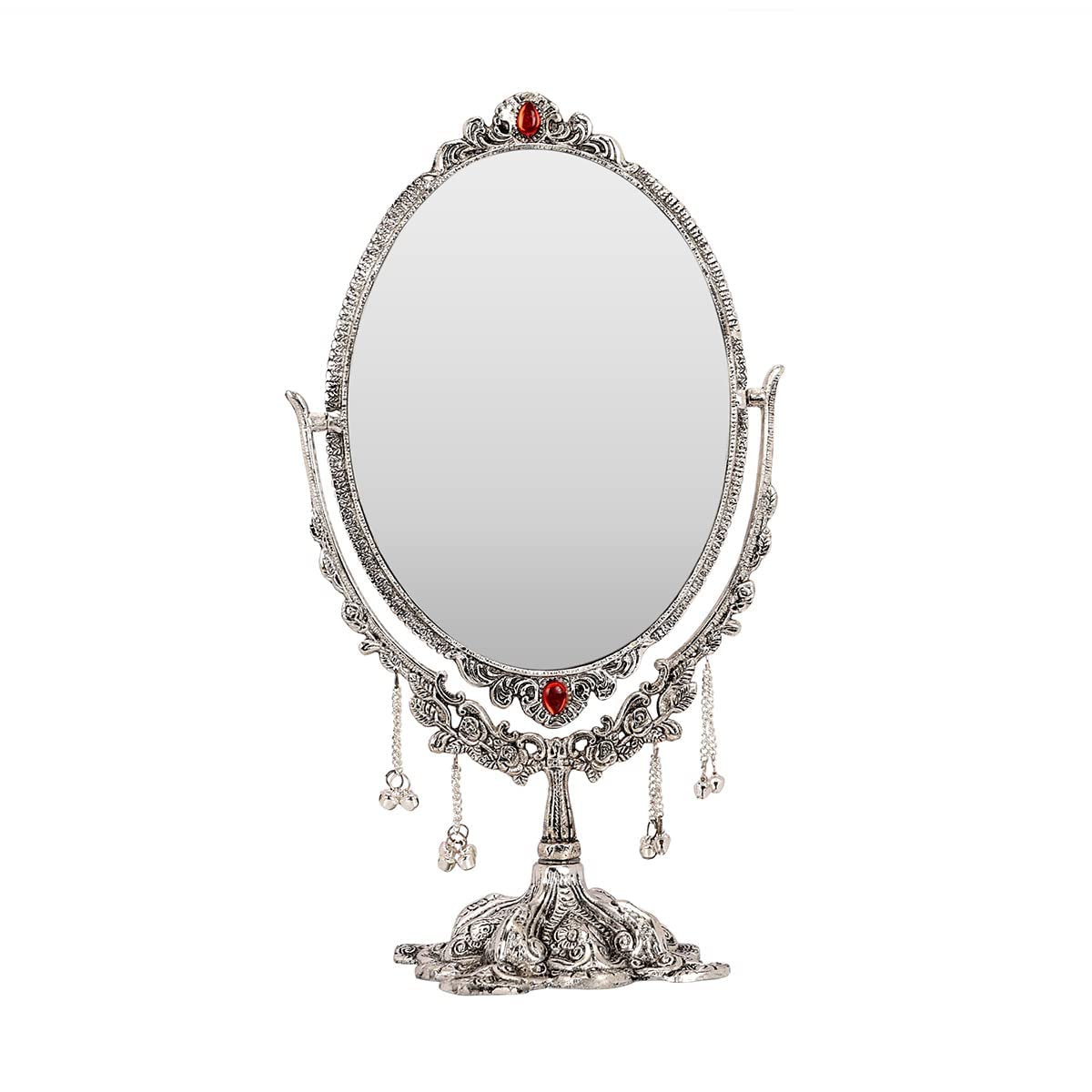 Rotating Silver Mirror - Perfect for Makeup & Decor -2