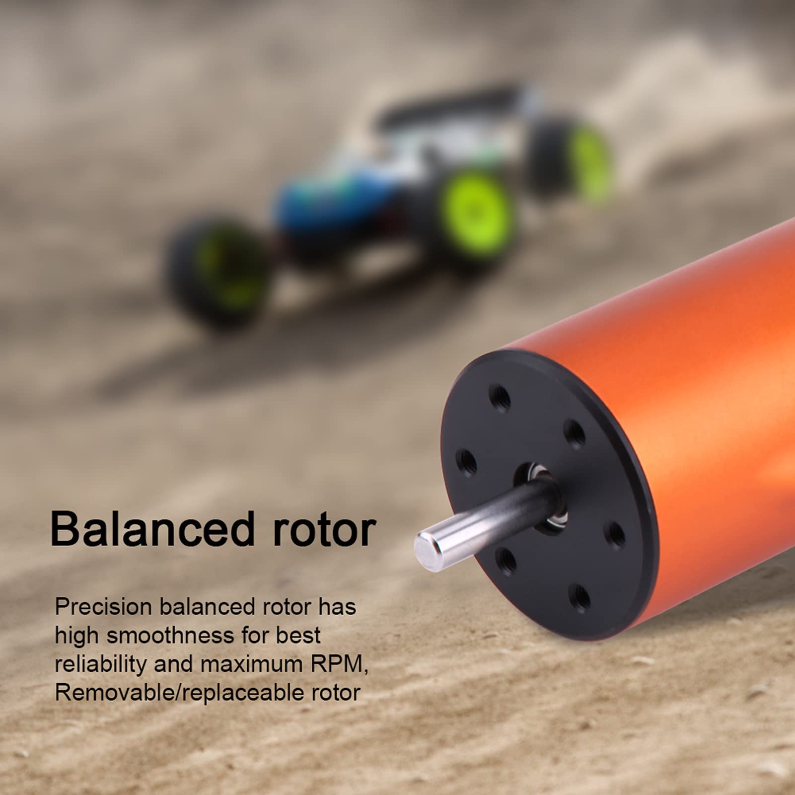Silnik modelarski, 4-biegunowy bezczujnikowy silnik 3670 1900KV 5mm wału do samochodu RC 1/8