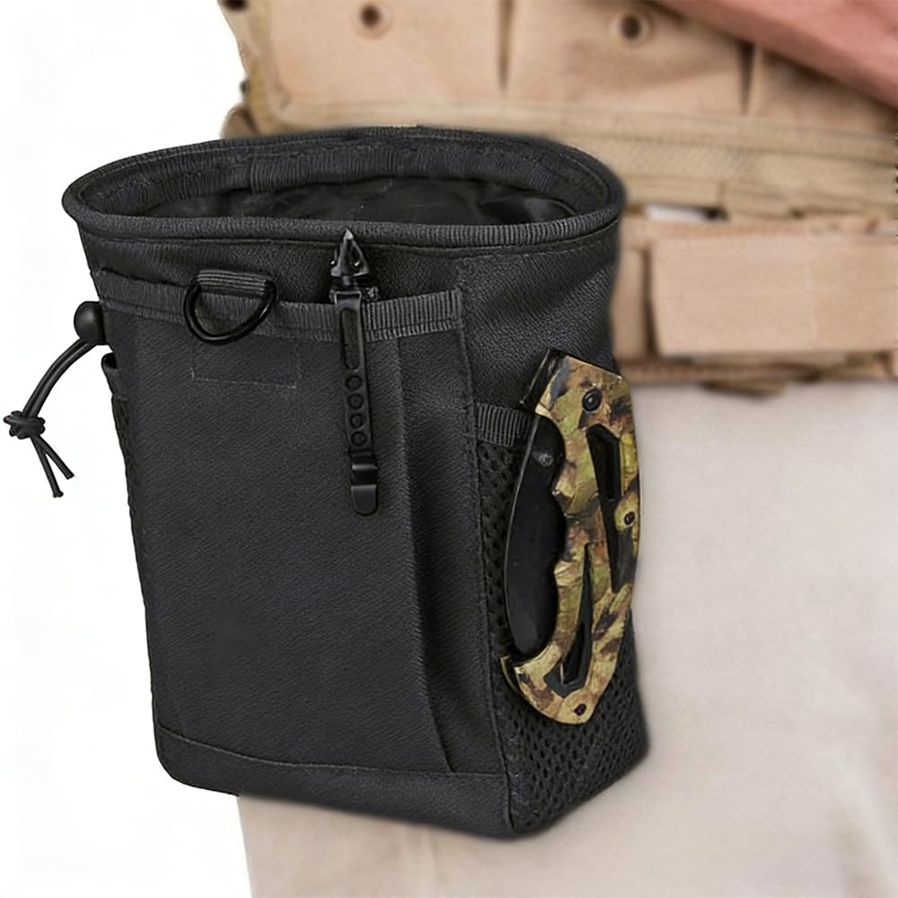 Tactical Molle - Bolsa de basura convertible para airsoft, paintball y caza, bolsa de recuperación de cargador ajustable con anillo en D y Grimlock — view 4