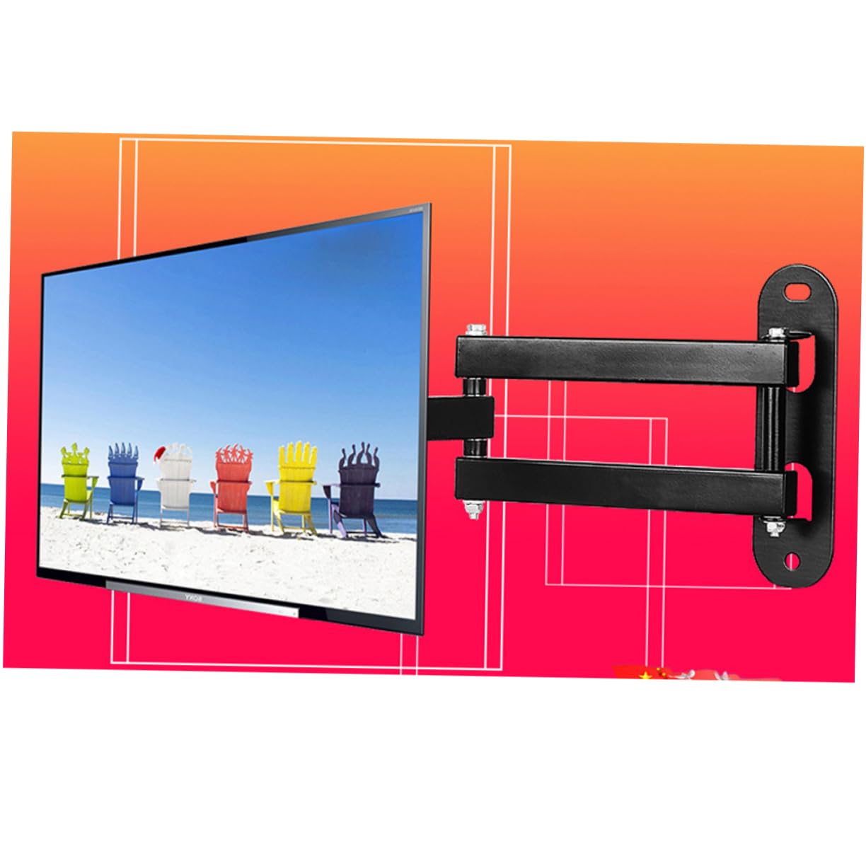 Supporto Monitor Parete per Lcd LED 15-27 Pollici in Metallo Nero | Inclinazione 15°, Portata 10kg, per Ambienti Commerciali e Spazi Pubblici