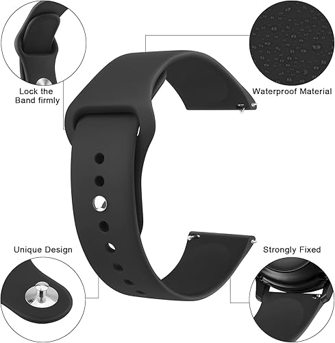 Miniatura 8 de Wanme Compatible con Garmin Vivoactive 4 Bands, Garmin Venu 2 Band para mujeres y hombres, correa de repuesto de silicona suave de 0.866 pulgadas