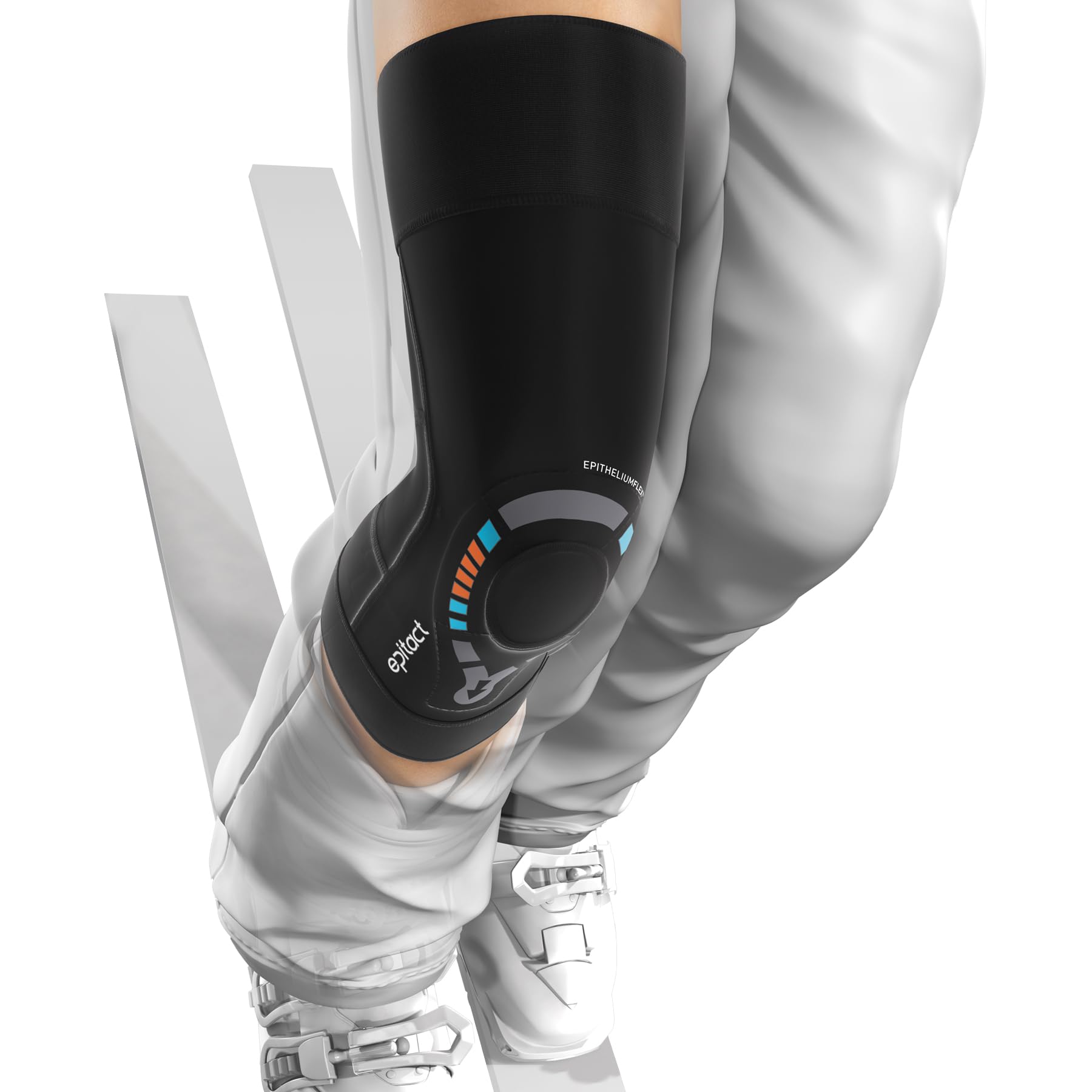 Epitact | Ginocchiera Physiostrap Ski | Ginocchio Fragile e Dolorante | Allevia e Protegge il Ginocchio, Sostegno Rotuleo Rinforzato | Ultrafine, Flessibile, Leggera | Tenuta Ottimale (M)