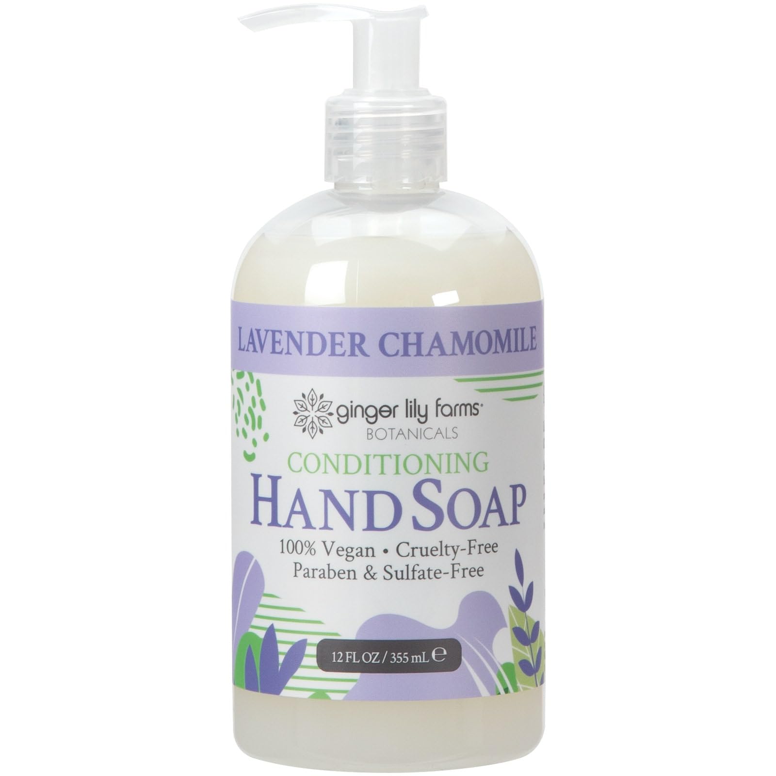 Ginger Lily Farms Botanicals Conditioning Liquid Hand Soap Refill 100 Vegan Cruelty-Free Lavender Chamomile Scent 12 Fl Oz