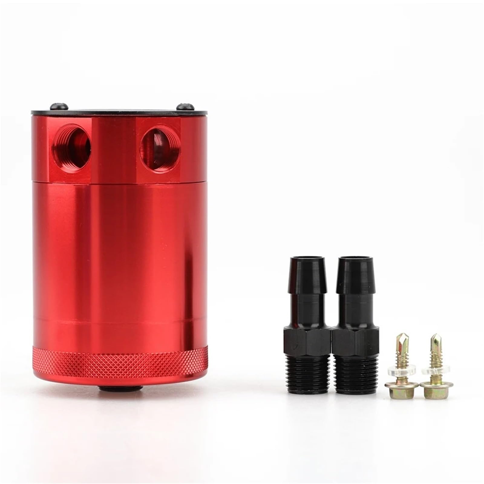 Engine Oil Separator Universal 300ml 2-Port Oil Catch Can Compact Baffled Aluminum Reservoir Oil Catch Tank Fuel