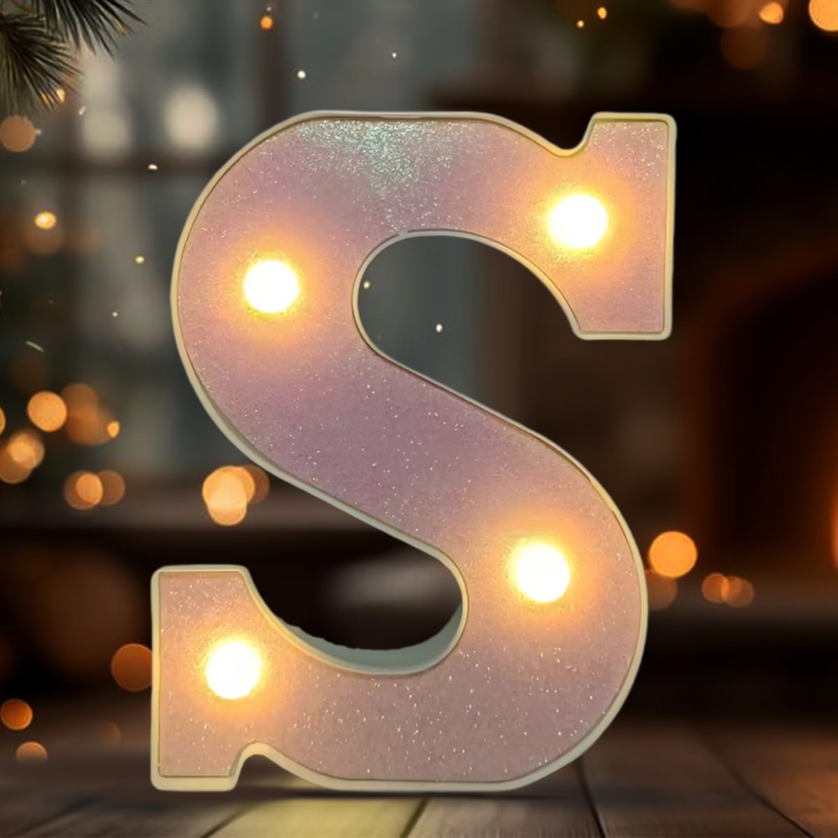 LED Marquee Letter S Lighted Sign, Lighted Up Alphabet Letter Sign for Home Decor, Birthday Wedding Party Decorations - S Pink