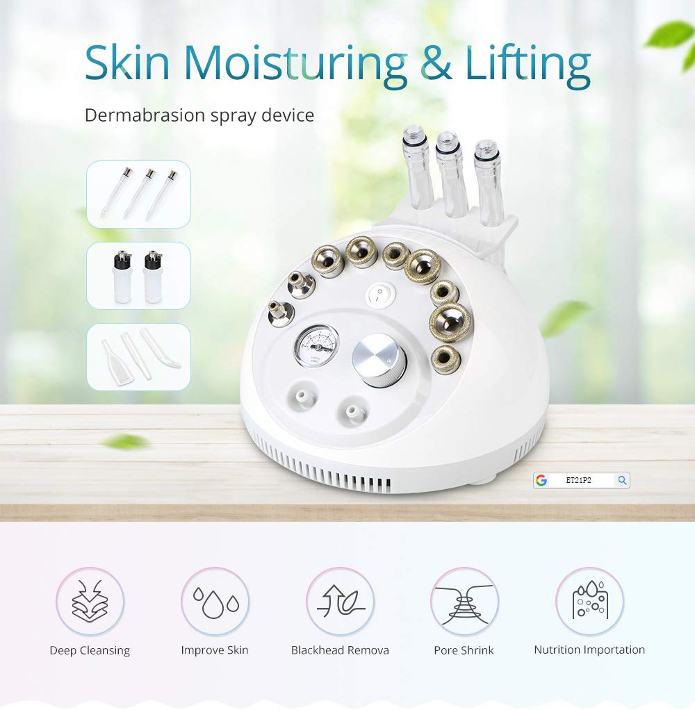 3 en 1 diamant dermabrasion microdermabrasion Portable visage Peeling acné élimination des points noirs pulvérisateur soins de la peau beauté Machine Elitzia ET22P3