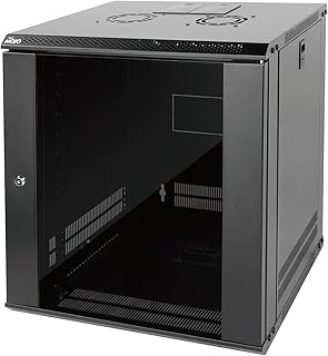 Tecmojo 12RU Wall Mount Network Cabinet, Data Server Rack Enclosure with Lockable Glass Door and Side Panels, 50 kg /110 l...