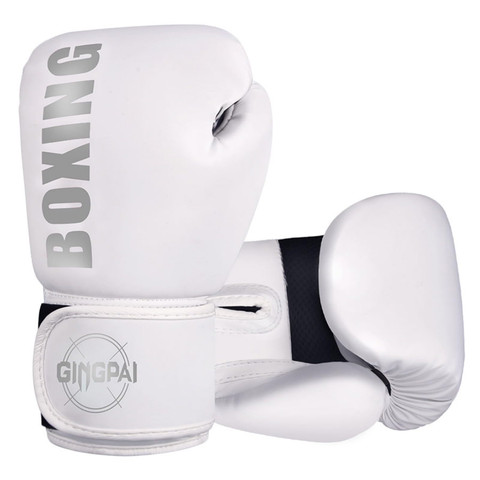 Kids Boxing Glove 6oz 8oz?Boxing Gloves for Children Youth Boys Girls? Junior Training Mitt for Sparring? Muay?Kickboxing, Punching Bag, Focus Pads, MMA (White Silver, 6oz)