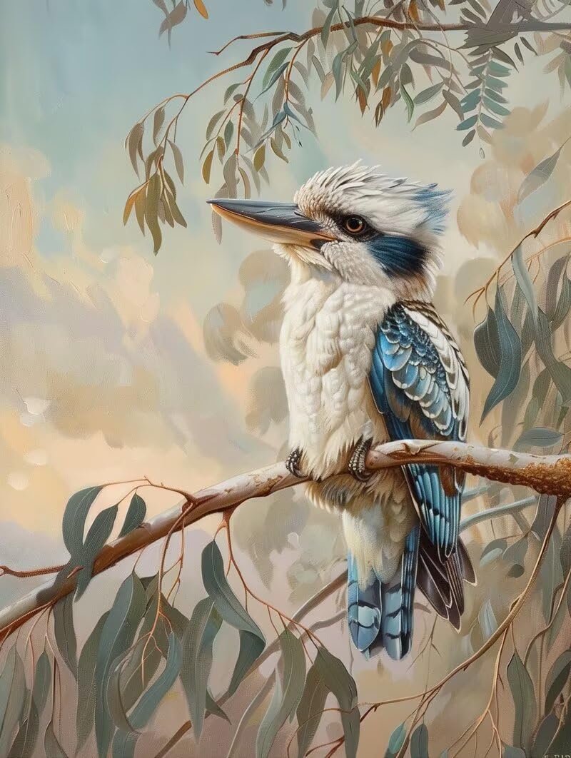 Dipingere con i Numeri Adulti Animale, Kit di Pittura a Olio su Tela DIY con Pennelli Pittura a Pigmento Acrilico, Paint by Numbers Bird Disegno, Decora la Casa Regalo 70x100 cm (Senza Cornice)-#807k