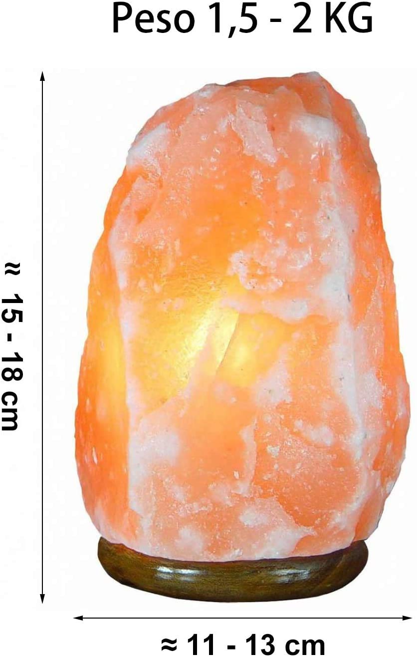 Himalajska lampa solna naturalna 1,5-2 kg + 1 zapasowa lampa LED wtyczka europejska
