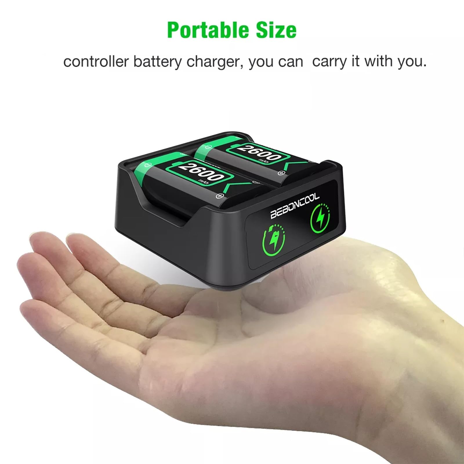 2 * 2650mAH Rechargeable Batterie Packs avec Chargeur pour Xbox One/Xbox Series X | S Xbox One, Double Station de Charge avec 2 Batteries Rechargeables