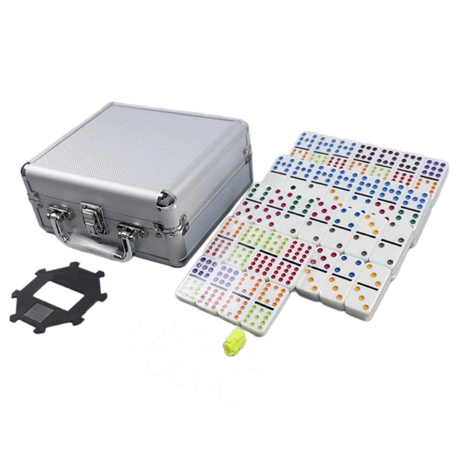 Juego de cálculo Educativo con fichas de dominó, 91 Piezas en Estuche de Aluminio, Juego de Viaje y Juegos Familiares, Juegos Familiares, Recuerdos de Fiesta, fichas de