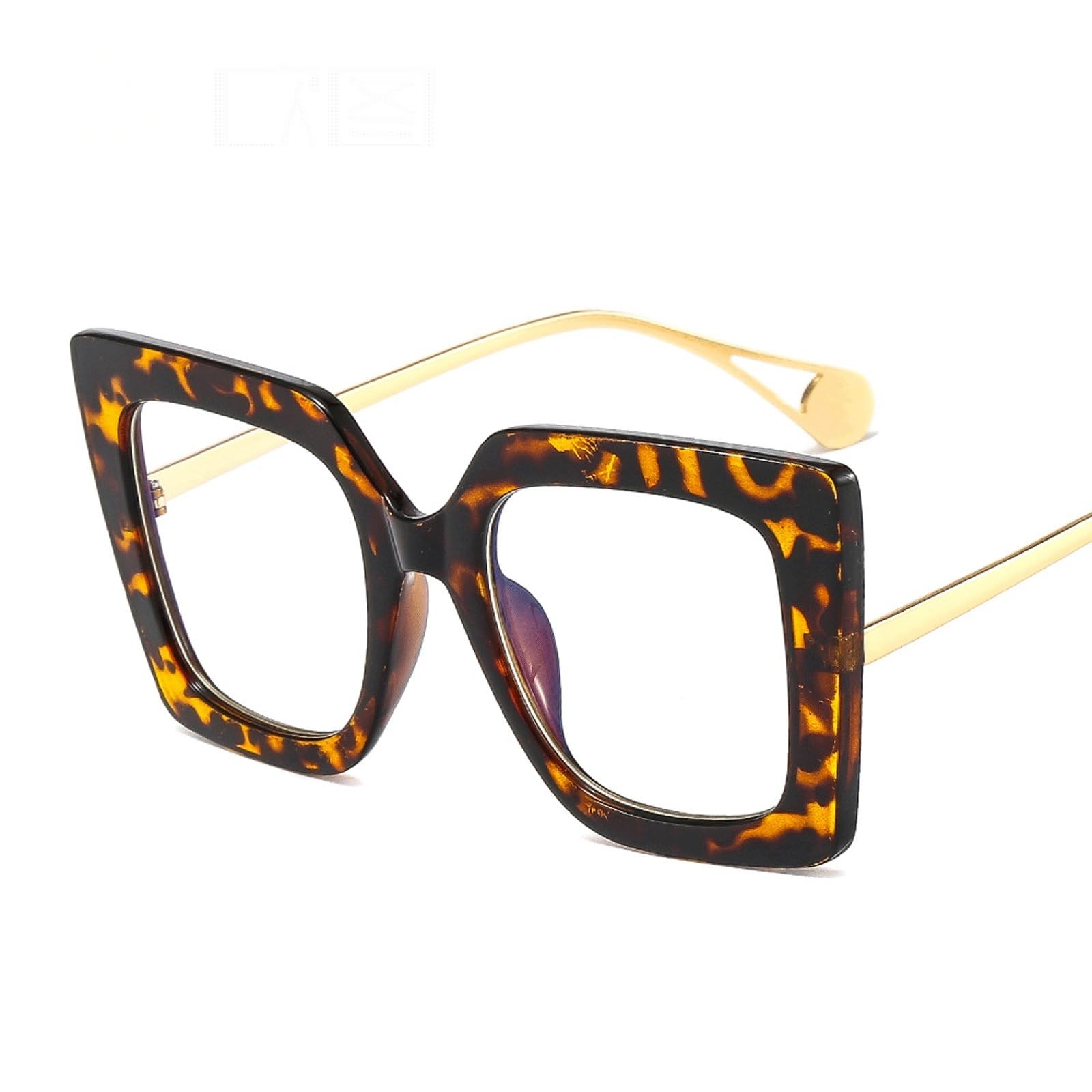 Montature for Occhiali alla Moda for Computer | Occhiali da lettura in plastica senza prescrizione Occhiali con montatura completa con lenti for PC(Leopard)