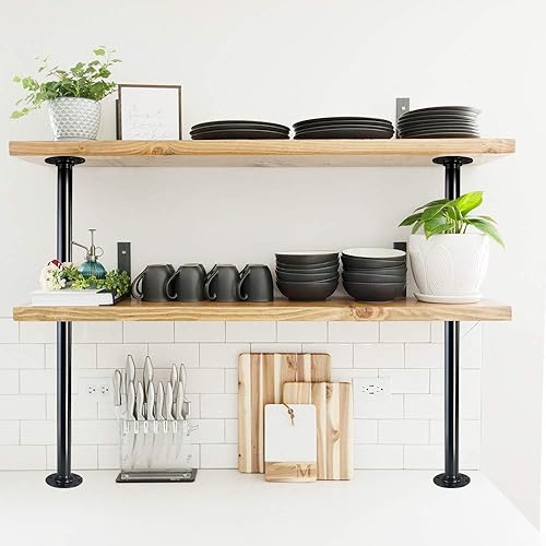 Miniatura 7 de GeilSpace Patas de mesa de tubo industrial de 12 pulgadas, tubos de metal y bridas para mesas y muebles vintage personalizados, patas de escritorio