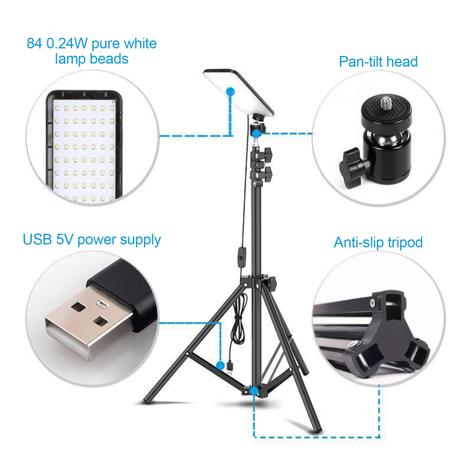 Teleskopische Camping-Laterne Stativ, Hohe Helligkeit, Arbeitsleuchte | LED Arbeitsleuchtenständer Für Nachtangeln, Arbeit, Jagd, Outdoor, Indoor, , Terrasse, , Überdachung, Werkstatt