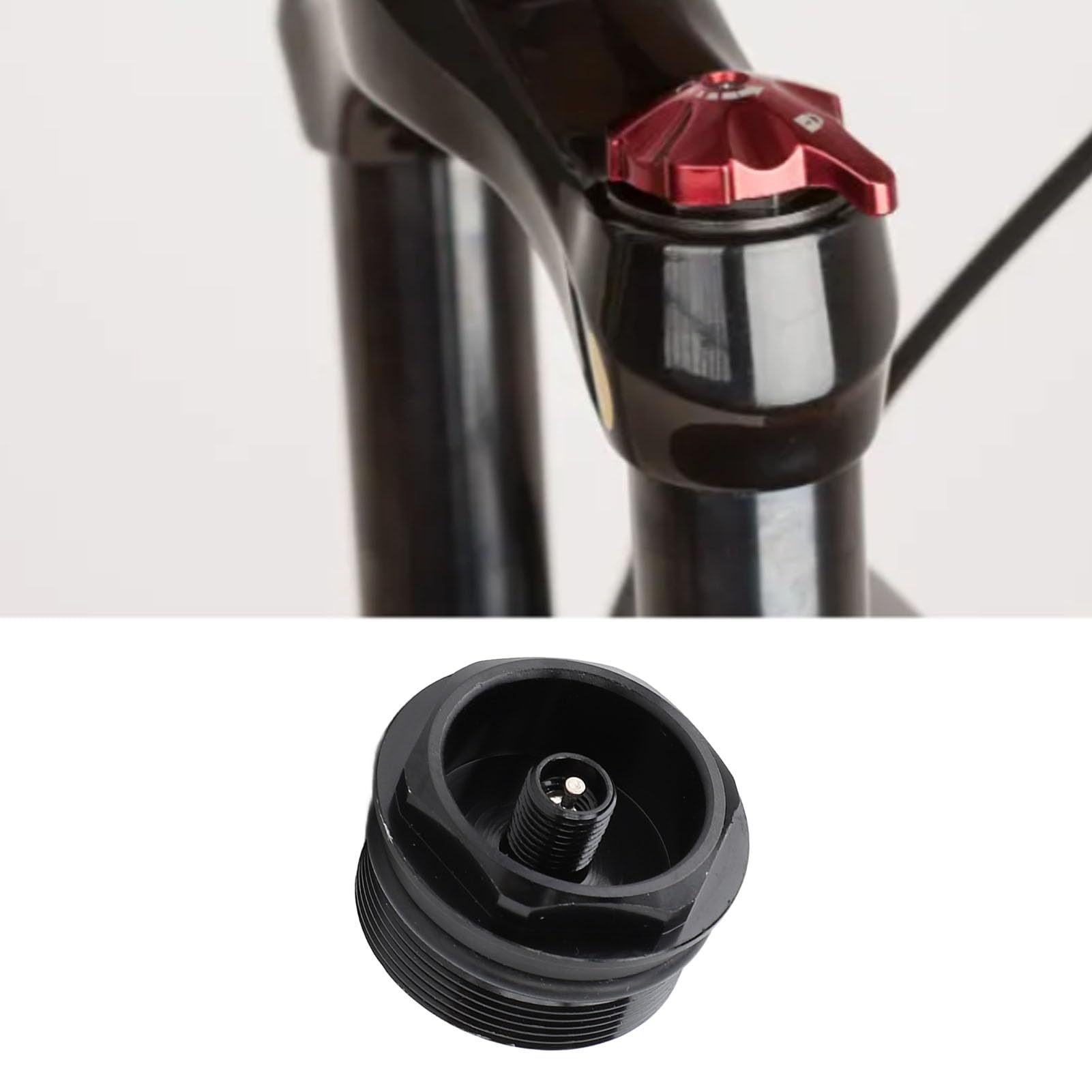 Dado Valvola Forcella Anteriore Bici in Lega di Alluminio Gruppo Tappo Forcella Aria Bici Sostituzione Nucleo Valvola per Forcella Anteriore con Tubo Interno da 32 Mm