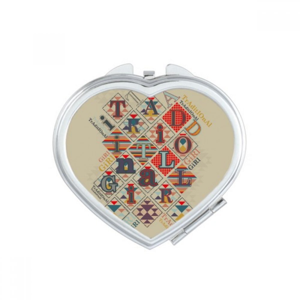 Miroir de Maquillage Portable Motif Cartes Coeur - Petit Miroir de Poche Compact Rond Multicolor
