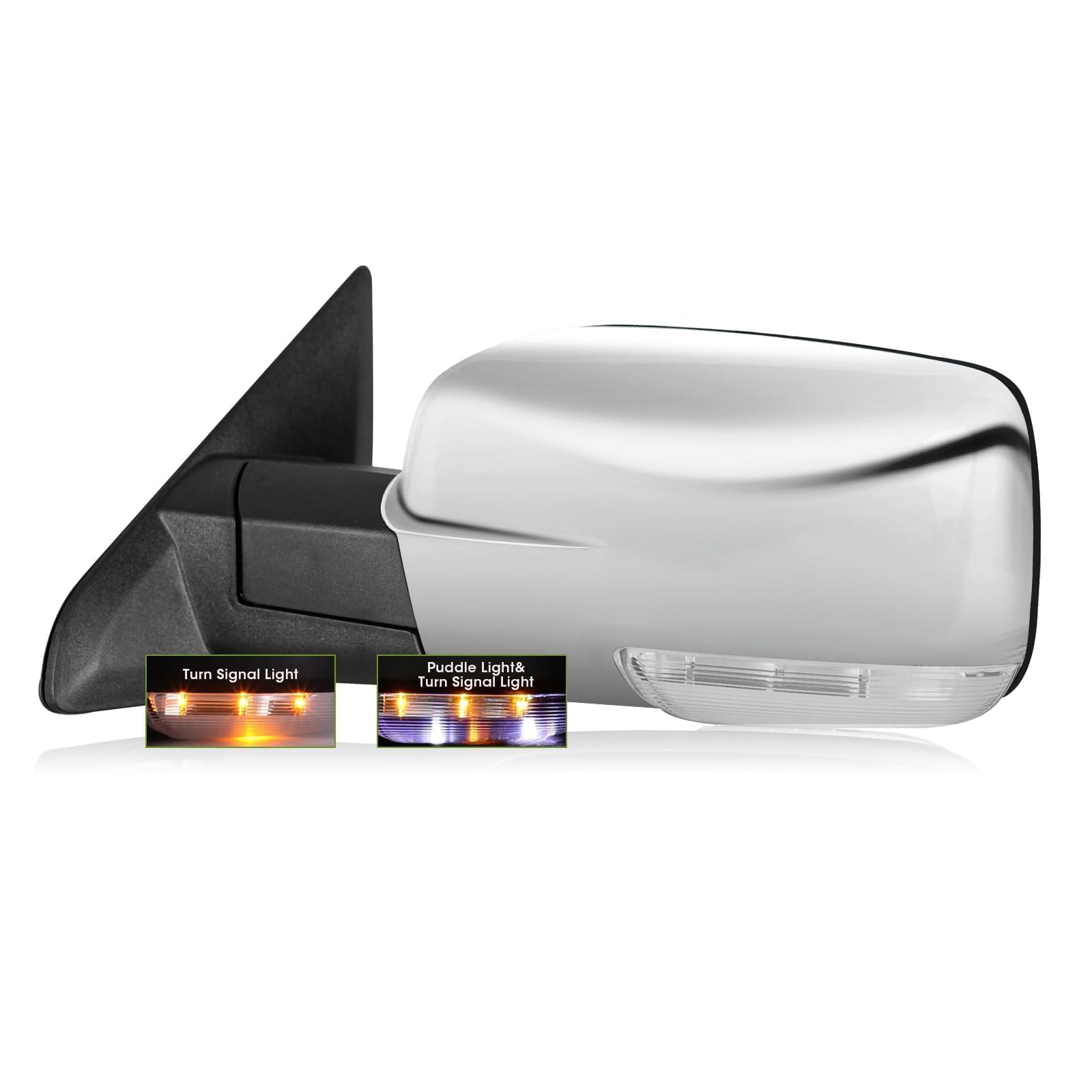SIZIOM Driver Side Mirror for 2009-2018 Dodge Ram 1500 2010-2018 Ram 2500 3500 2019-2024 1500 Classic Tow Mirror with Power Heated Turn Signal Puddle