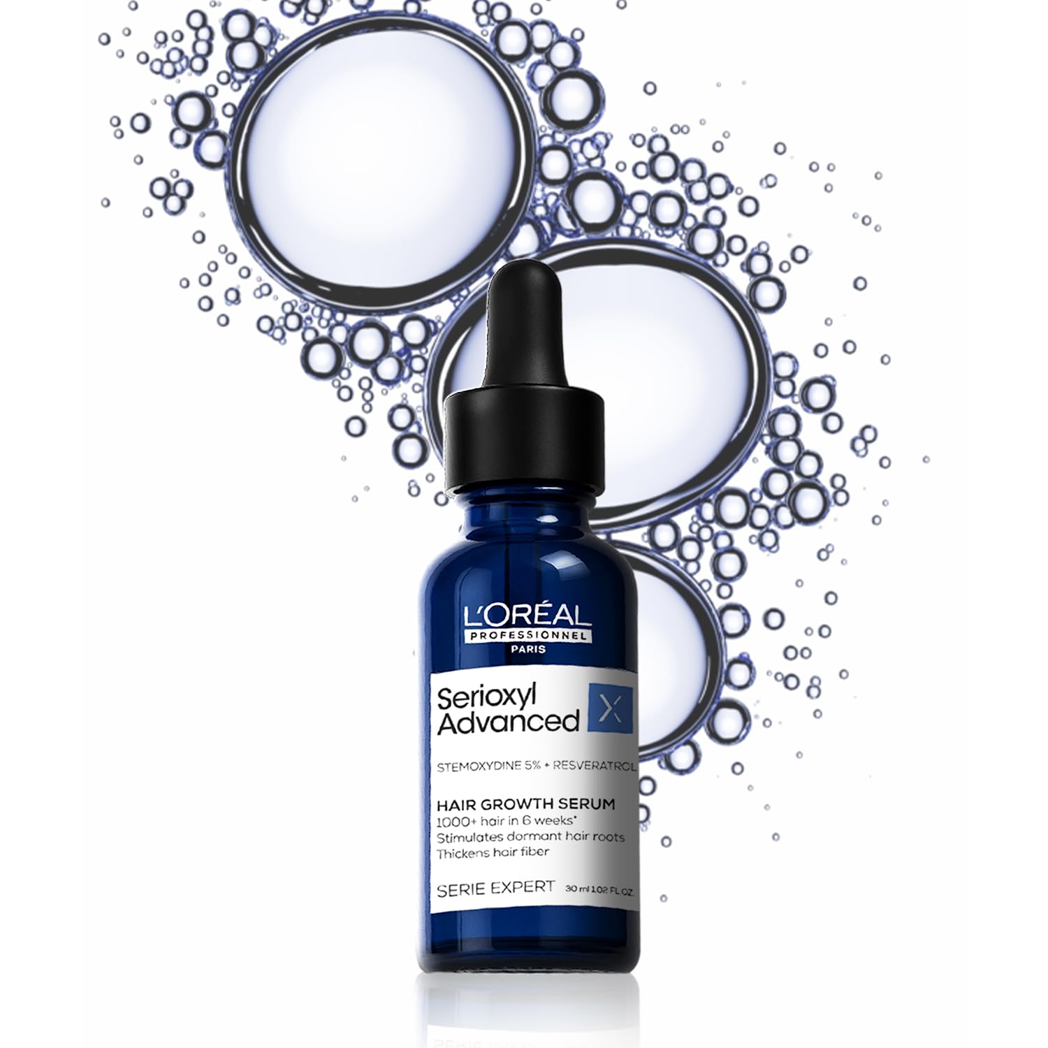 L’Oréal Professionnel Serioxyl Advanced Hair Growth Serum for scalp | Powered by Stemoxydine 5% + Resveratrol | Stimulates dormant hair roots and thickens hair fibre | Hairgrowth serum for men and women