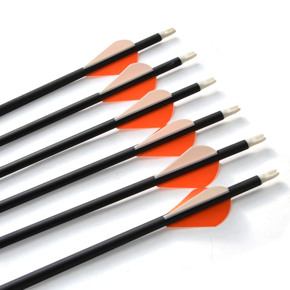 SHARROW 12pcs Freccia in Carbonio 30 Pollici Frecce da Caccia con Faretra di Freccia Spine 500 Tiro con L'Arco Freccia de Carbonio Frecce per Arco Ricurvo Compound