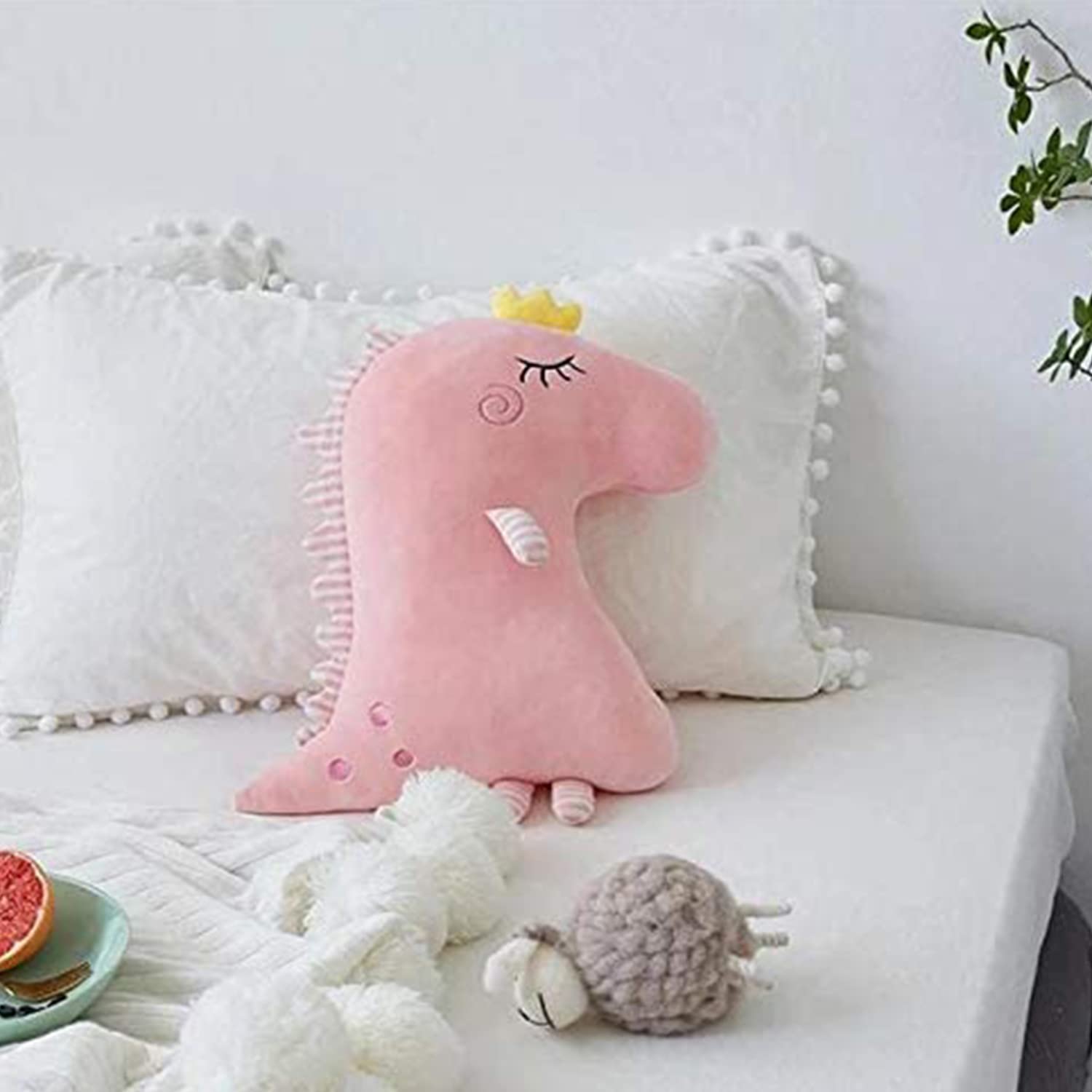 Peach Cuddle Cute Dino Shaped Cushion for Kids Room and Nursery (16x16 inch, Pack of 1, Pink) Living Room, Bedroom, Luxury Furnishing for Kids Room, Velvet Cushion (B0BWV178W8) Amazon Price History, Amazon Price Tracker