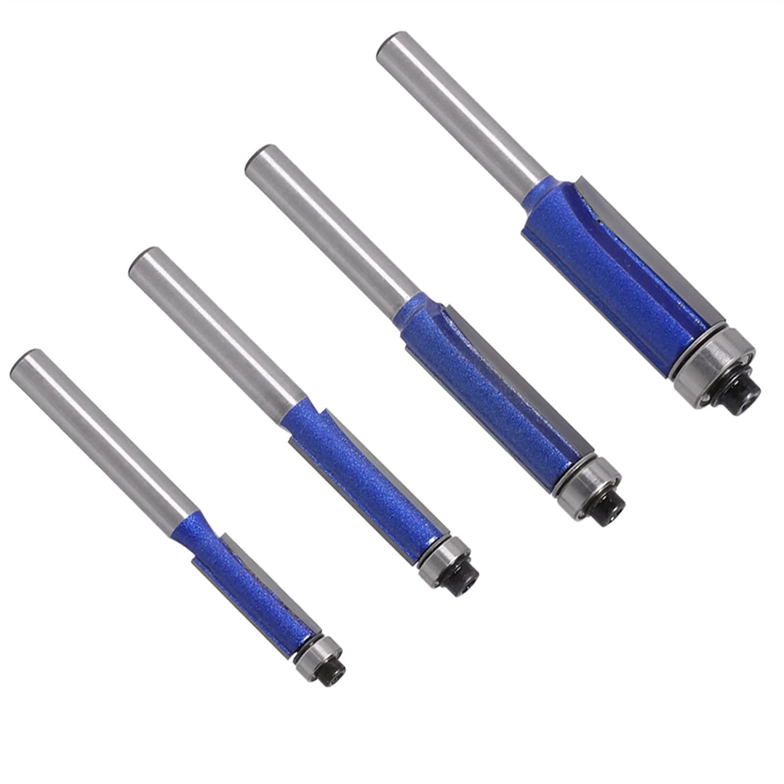 Fresa para ranuras, 4 brocas de enrutador ajuste tungsteno con vástago 6 mm rodamiento for patrón madera(4pcs)