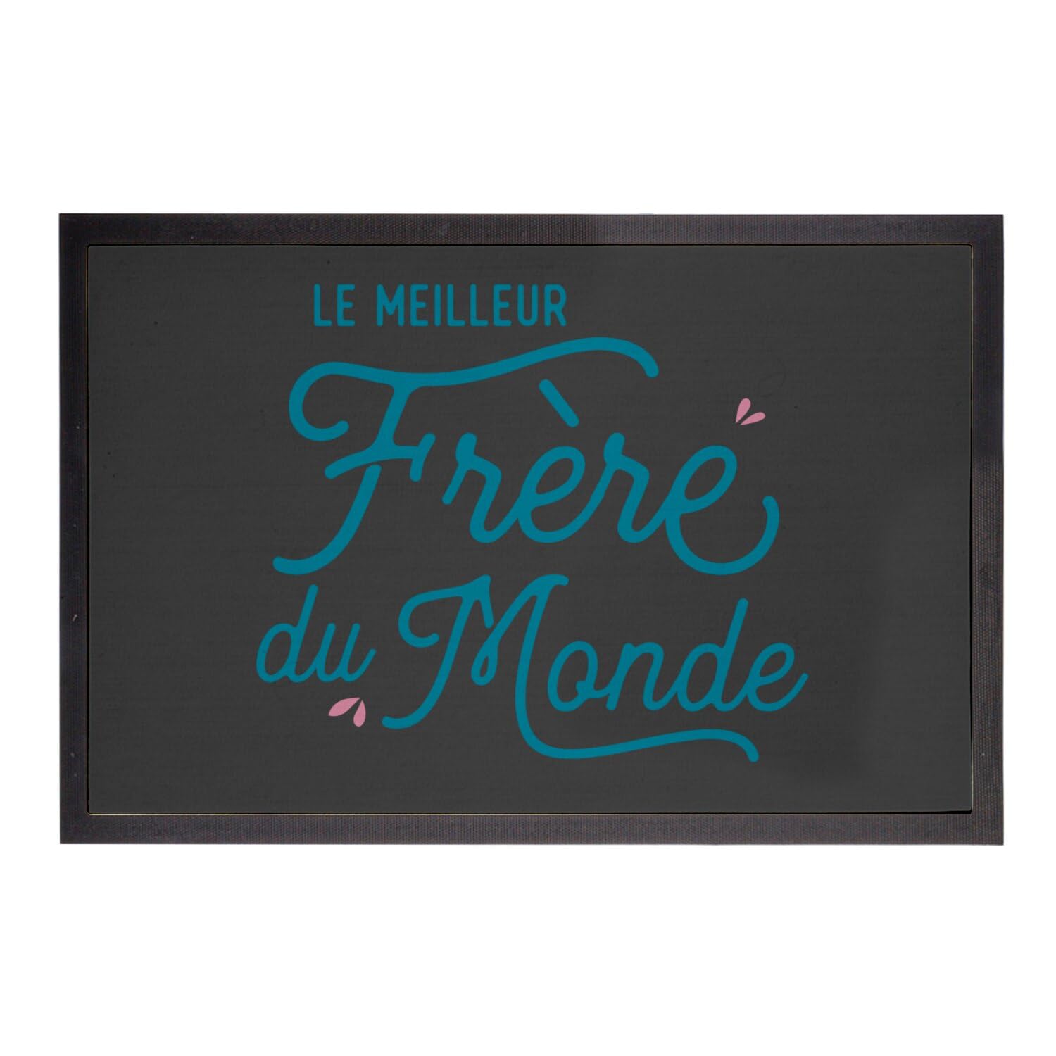 Paillasson noir avec message idée cadeau famille dimensions 75x50cm