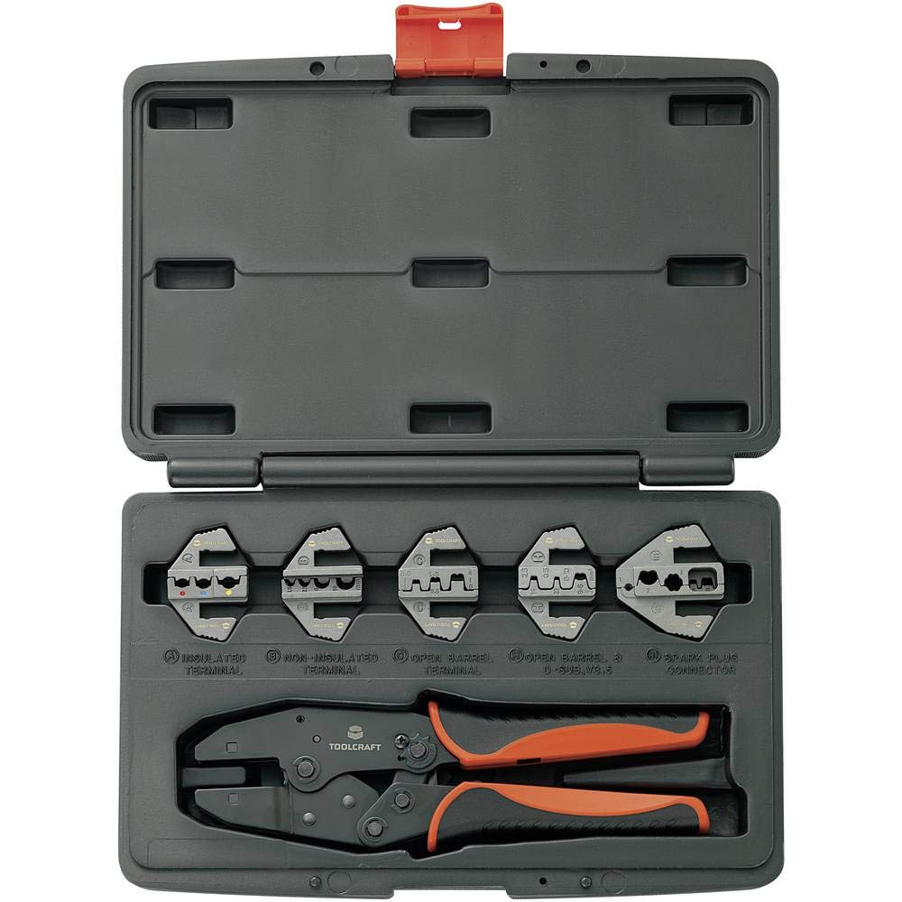 TOOLCRAFT PZ-506 430461 - Juego de alicates crimpadora (6 unidades, terminales aislados, terminales cerrados, abiertos)