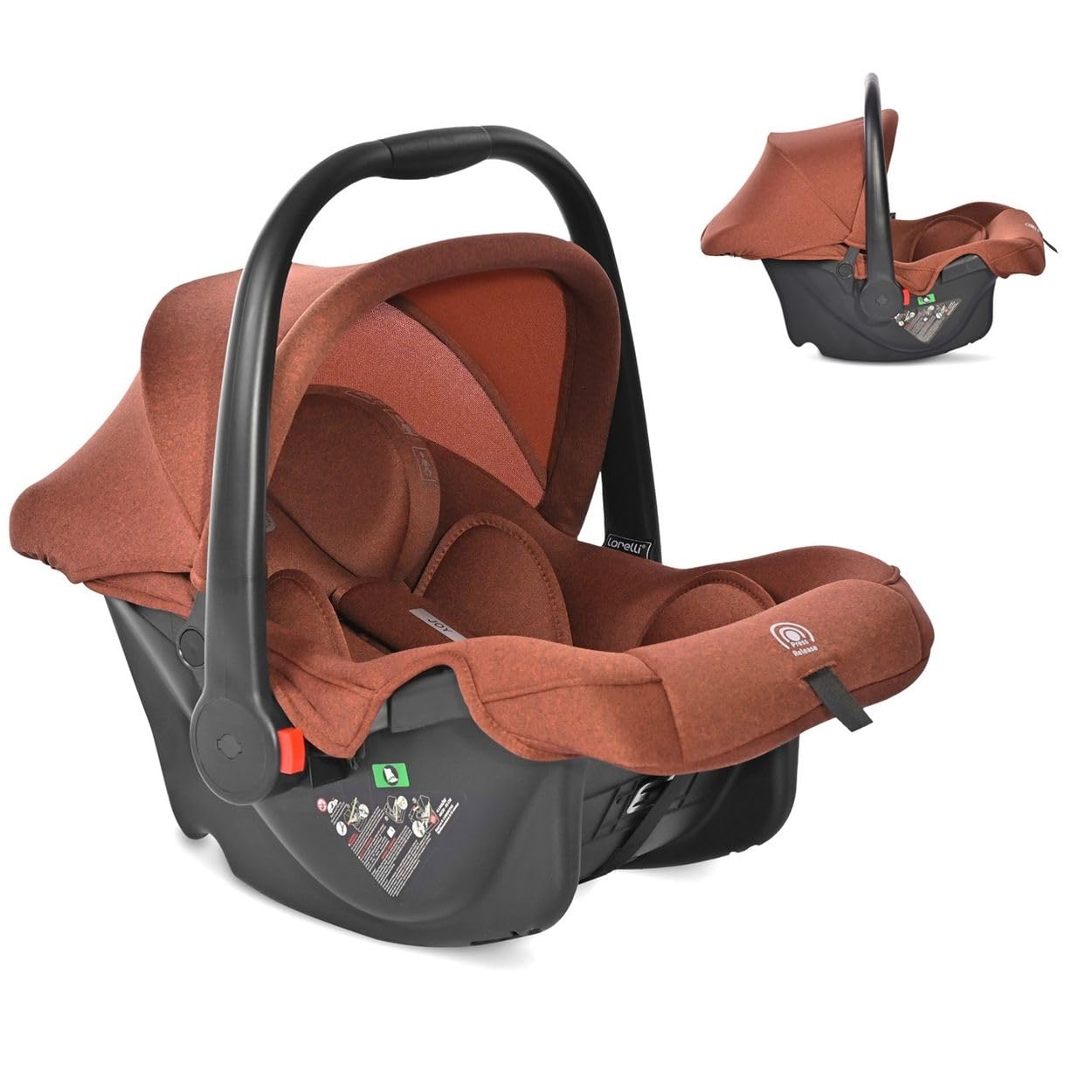 Lorelli silla de auto i-Size Joy (40-87 cm) ajustable, espuma viscoelástica, color:marrón