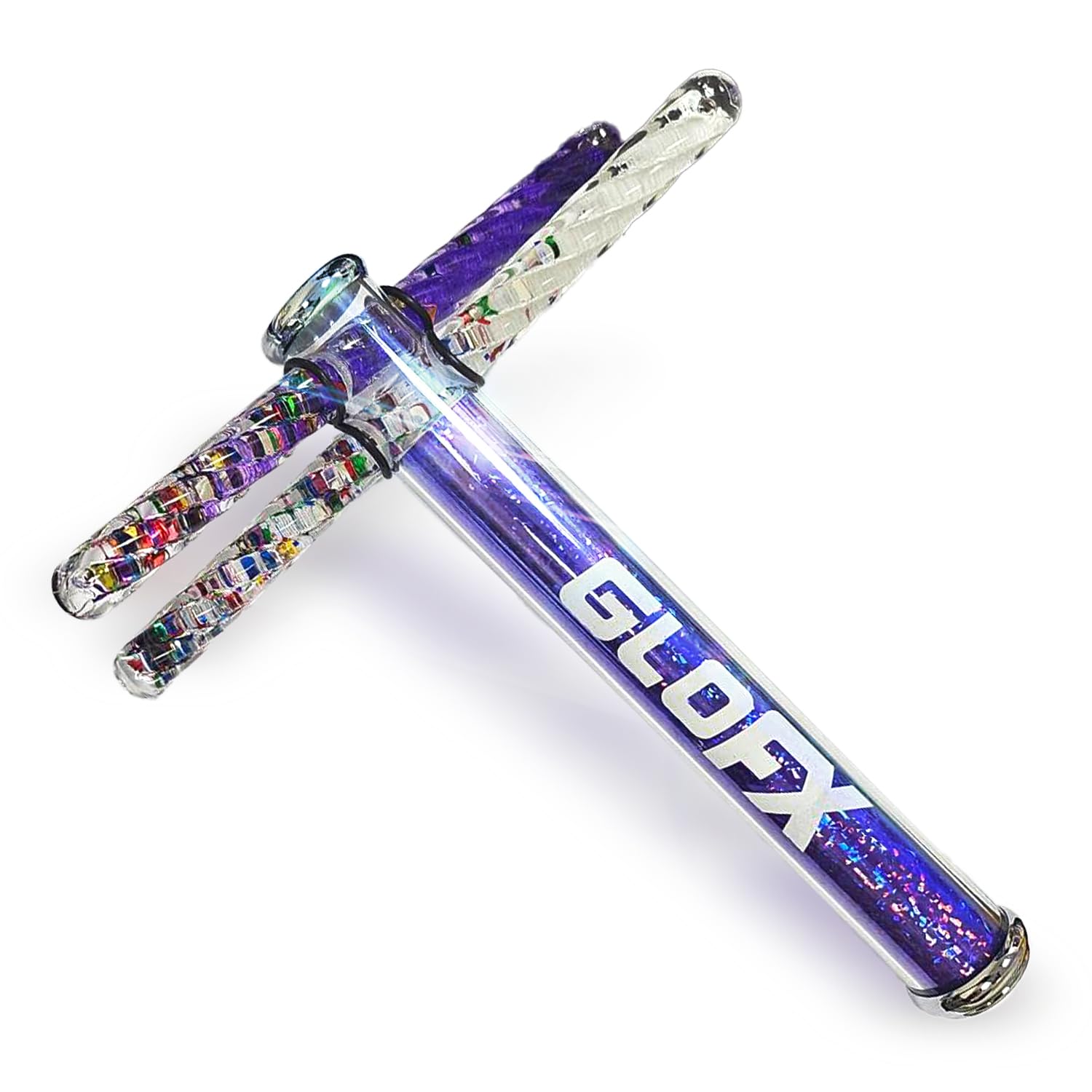 GloFX 7.5-inch Purple Liquid Kaleidoscope Tube - Colorful Kaleidoscopes for Adults, Flow Toys Rave Glitter Wands - Sensory Glitter Wands and Rave Toys