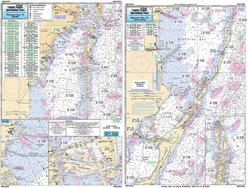 Captain Segull Inshore Upper Key Largo to Miami, FL Fishing Nautical Chart