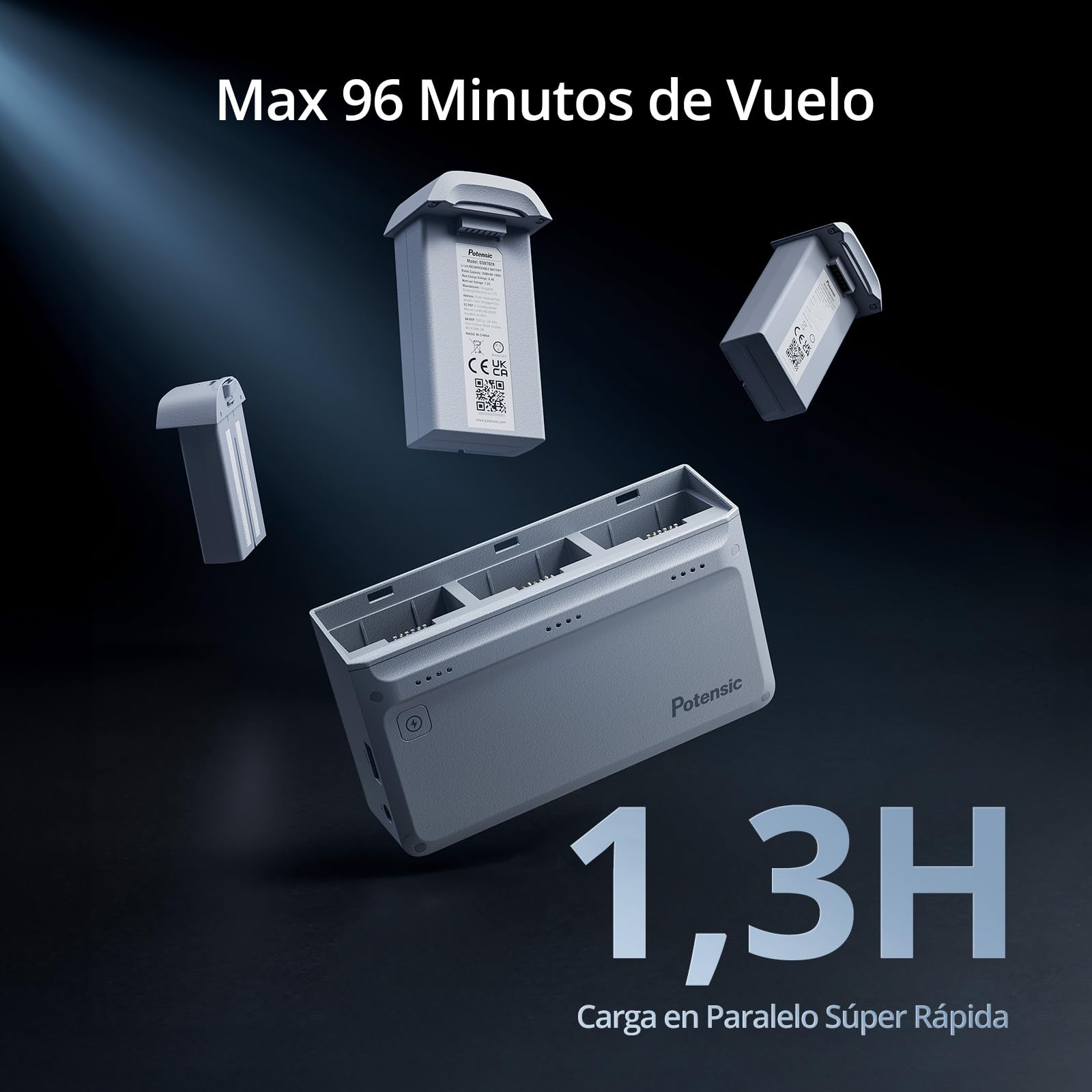 Potensic ATOM GPS Dron con Cámara 4K Adultos, Menos de 249g, 6km Transmisión, Estabilización en 3 ejes, 3 baterías para un tiempo máx. de vuelo de 96 min, regreso automático, QuickShots, C0
